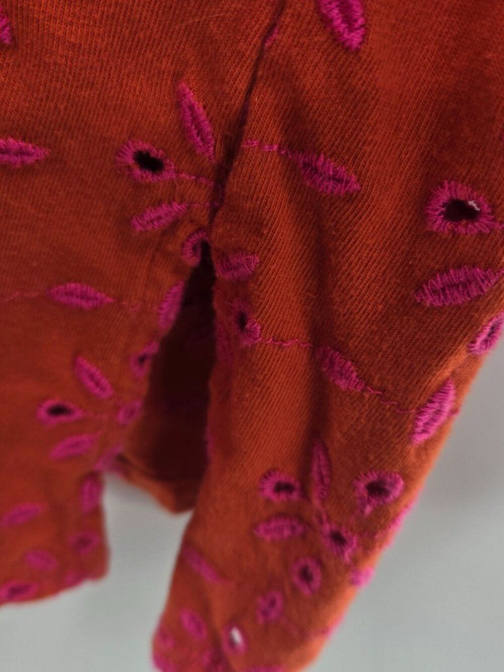 J. Jill Orange Pink Embroidered Eyelet Balloon Sleeve Tunic Blouse Top Small - Picture 13 of 13